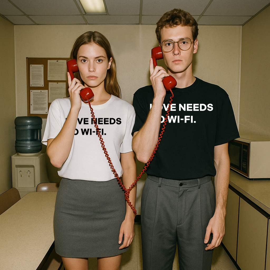 LOVE NEEDS NO WI-FI. unisex oversized graph
